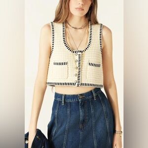 ba&sh Gustave sleeveless cardigan crop top 
Perfect condition